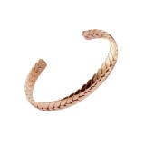 Brazalete con revestimiento de acero inoxidable geométrico de moda
