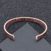 Elegante Estilo simple Estilo clásico Letra Acero inoxidable Acero titanio Pulido Chapado en oro rosa Brazalete chapado en oro