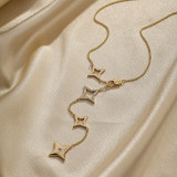 Collar chapado en oro de 18 quilates con incrustaciones de cobre y estrella elegante de Streetwear