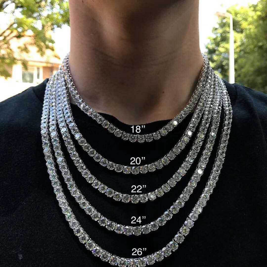 Collar de circón con incrustaciones de cobre geométrico hip-hop