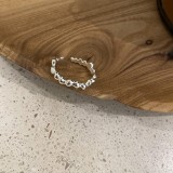 Anillos abiertos de cobre con forma de corazón geométrico estilo coreano estilo IG