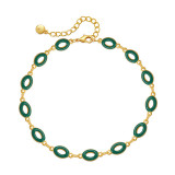 Pulseras informales chapadas en oro de 18 quilates con esmalte de cobre y bloques de color