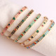 Brazalete de circón esmaltado de cobre con forma de corazón redondo retro