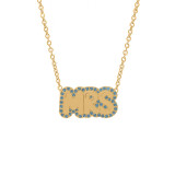 Collar colgante de Zircon plateado oro elegante de la letra de Streetwear a granel