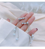 Pendientes colgantes de circonita con perlas artificiales con incrustaciones de cobre y flores en forma de corazón a la moda, 1 par
