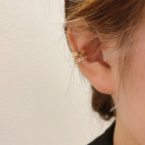Clips para las orejas de cobre con incrustaciones de forma geométrica de estilo coreano