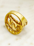 El estilo del vintage conmuta los anillos plateados oro del acero inoxidable del color sólido en bulto