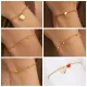 Pulseras de diamantes de imitación chapadas en acero inoxidable con forma de corazón cruzado a la moda 1 pieza