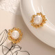 1 par de pendientes elegantes de perlas de cobre con incrustaciones geométricas de estilo romano de estilo vintage