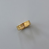 Anillos de acero inoxidable con rayas cuadradas retro 1 pieza