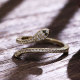 Anillos abiertos de circón con incrustaciones de cobre de serpiente informal