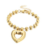 Collar plateado oro de las pulseras del chapado en oro 18K del acero inoxidable de la forma del corazón de Streetwear