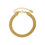 Pulsera geométrica simple con correa de acero de titanio