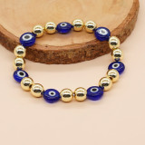 Pulseras con cuentas de cobre de cristal de seta de ojo en forma de corazón informal estilo INS