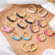 1 par de pendientes cuadrados de esmalte de cobre de estilo simple
