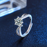 Anillos de diamantes artificiales con incrustaciones de cobre redondos de moda 1 pieza