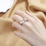 Anillo abierto irregular de cobre geométrico estilo IG
