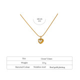 Dulce forma de corazón con incrustaciones de acero de titanio, pulseras para mujer, pendientes, collar