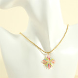 Collar pendiente plateado oro artístico del cobre 18K de la flor del estilo simple en bulto