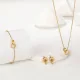 Estilo moderno Estilo simple Viaje diario Anillo doble Cadena chapada con cuentas de acero inoxidable Chapado en oro de 18 quilates Chapado en oro blanco Pulseras unisex Pendientes Collar