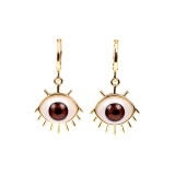 Conjunto de pendientes, collar y pulsera trenzada ajustable con ojo de moda