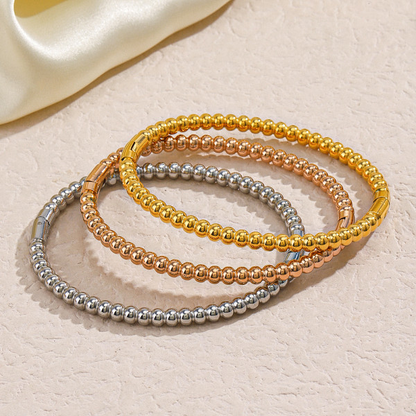 Brazalete redondo de acero inoxidable de estilo simple