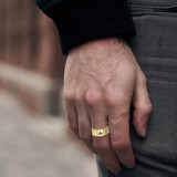 Anillos chapados en acero inoxidable con cruz de moda de 1 pieza