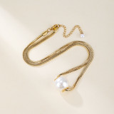 Collar con colgante chapado en oro de 18 quilates con revestimiento de platino de acero inoxidable redondo romántico para mujer