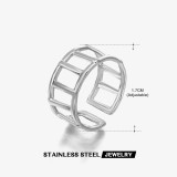 Anillos abiertos chapados en oro de 18 quilates con revestimiento de acero inoxidable de color sólido estilo IG