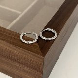 1 par de pendientes de circón de cobre con incrustaciones redondas de estilo simple e informal
