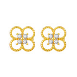 1 par de estilo simple flor chapado en cobre incrustaciones de cristal diamantes de imitación circón chapado en oro de 18 quilates chapado en oro pendientes chapados en plata