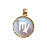 Encantos chapados en oro de 18K de Shell con incrustaciones de cobre de constelación de estilo simple