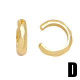 1 par de clips para las orejas chapados en oro de 18 quilates, estilo Simple, en forma de C