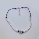 Collar de pendientes de cristal con incrustaciones de cobre redondo retro