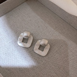 Moda básica Estilo coreano Geométrico Chapado en cobre Pendientes 1 par