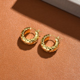 1 par de pendientes chapados en oro y cobre chapados en color sólido, estilo sencillo