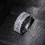 Anillo Fuentes transfronterizas de anillo de circón con incrustaciones Joyería creativa de comercio exterior de moda