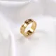 Anillos de revestimiento de acero de titanio geométricos de estilo simple retro