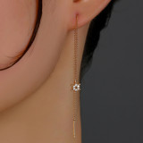 Corona de moda con incrustaciones de cobre y circonita, línea de oreja, 1 par