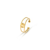 Anillo abierto plateado oro geométrico del acero inoxidable 18K del estilo simple en bulto