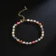 Pulsera de ojo de diablo con microincrustaciones de oro auténtico chapada en cobre a la moda