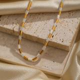 Collar chapado en oro de 18 quilates con cuentas de cobre redondas de estilo simple