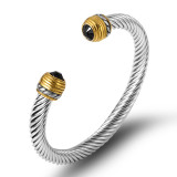 Brazalete De Acero Inoxidable De Color Sólido De Moda 1 Pieza