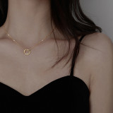 Collar con colgante de cobre circular de estilo simple a granel