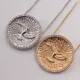 Collar de circón chapado en oro y cobre con águila geométrica, estilo Vintage, estilo Simple, a granel