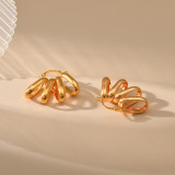 1 par de pendientes chapados en oro de 18 quilates de cobre chapado en color sólido de estilo simple