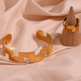Pulseras plateadas oro de los anillos del acero inoxidable 18K del color sólido del estilo simple