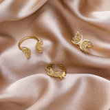 Anillo de mariposa, anillo de dedo índice con apertura Retro a la moda, joyería al por mayor