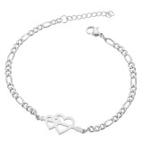 Moda para mujer Corazón Mariposa Elefante Acero inoxidable Sin incrustaciones Pulseras Chapado en pulseras de acero inoxidable