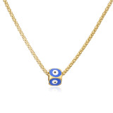 Collar con colgante chapado en esmalte de cobre, ojo del diablo, 1 pieza